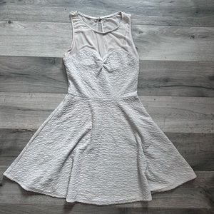 Fit and flair dress with mesh detail